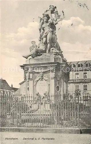 AK / Ansichtskarte 73803873 Mannheim Denkmal auf dem Marktplatz Mannheim