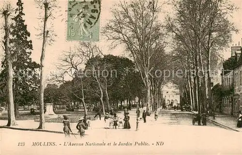 AK / Ansichtskarte Moulins_03_Allier Avenue Nationale et Jardin Public 