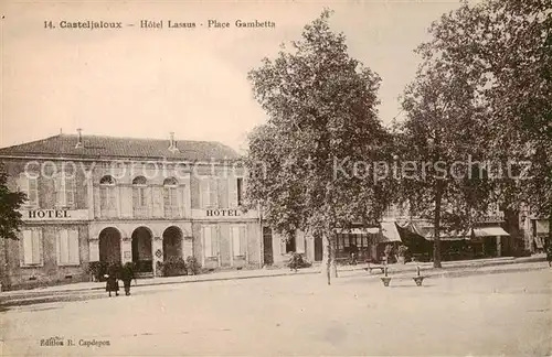 AK / Ansichtskarte Casteljaloux_47_Lot et Garonne Hotel Lassus Place Gambetta 