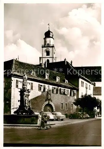 AK / Ansichtskarte 73804178 Bad_Mergentheim Teilansicht mit Brunnen Bad_Mergentheim