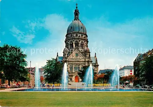 AK / Ansichtskarte 73804299 Mainz__Rhein Christuskirche Wasserspiele 