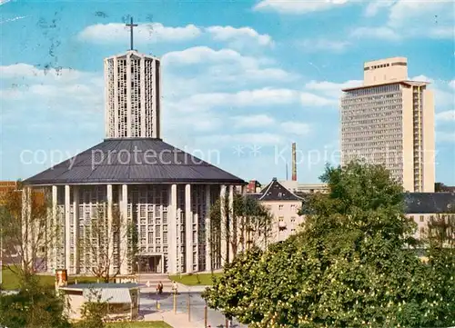 AK / Ansichtskarte 73804328 Ludwigshafen__Rhein Friedenskirche und BASF Hochhaus 