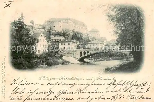 AK / Ansichtskarte 73804857 Tuebingen Hohentuebingen und Alleenbruecke Tuebingen