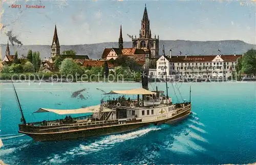 AK / Ansichtskarte 73804958 Konstanz_Bodensee Panorama mit Muenster Konstanz_Bodensee