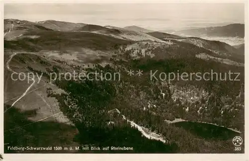 AK / Ansichtskarte 73805326 Feldberg_1450m_Schwarzwald Fliegeraufnahme mit Rheinebene 