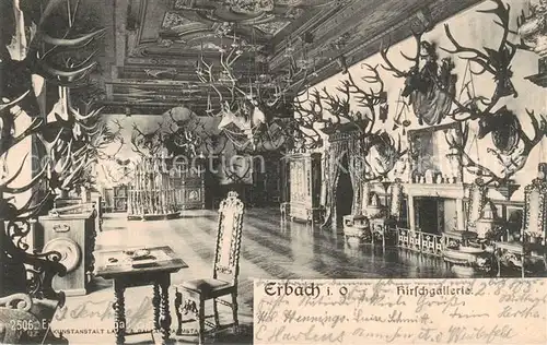 AK / Ansichtskarte 73805641 Erbach_Odenwald Hirschgallerie Jagdtrophaeen Erbach Odenwald