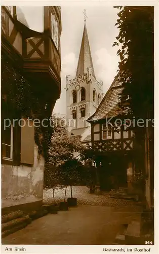 AK / Ansichtskarte 73805833 Bacharach_Rhein Am Rhein mit Posthof Bacharach Rhein