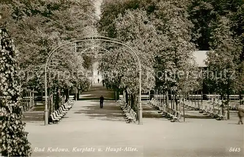 AK / Ansichtskarte 73805883 Bad_Kudowa_Kudowa-Zdroj_Niederschlesien_PL Kurplatz und Hauptallee 