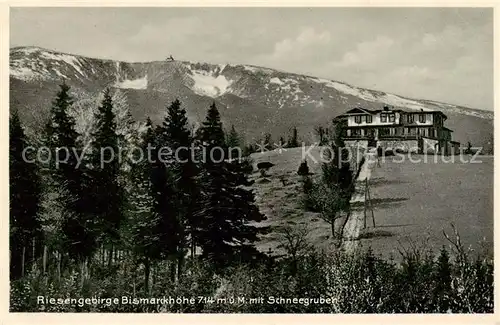 AK / Ansichtskarte 73805955 Agnetendorf_ Jagniatkow_Jelenia_Gora_Riesengebirge_PL Bismarckhoehe mit Schneegruben im Riesengebirge 