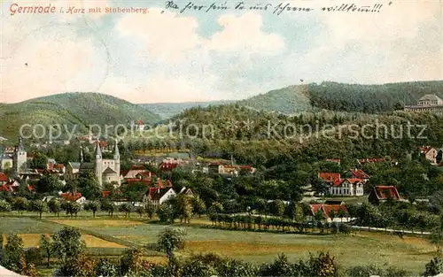 AK / Ansichtskarte 73806218 Gernrode_Harz mit Stubenberg Gernrode Harz