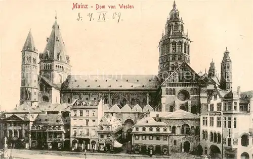 AK / Ansichtskarte 73806545 Mainz__Rhein Dom von Westen 