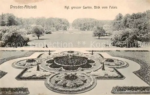 AK / Ansichtskarte 73806620 Dresden_Elbe Kgl grosser Garten Blick vom Palais 