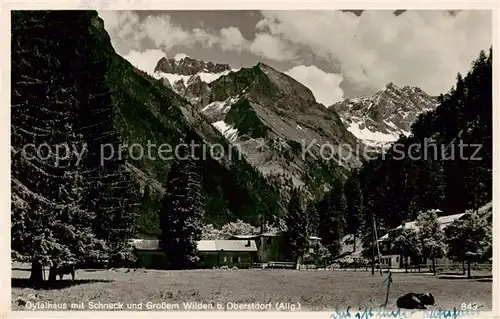 AK / Ansichtskarte 73807012 Oberstdorf Oytalhaus mit Schneck und Grossem Wilden Oberstdorf