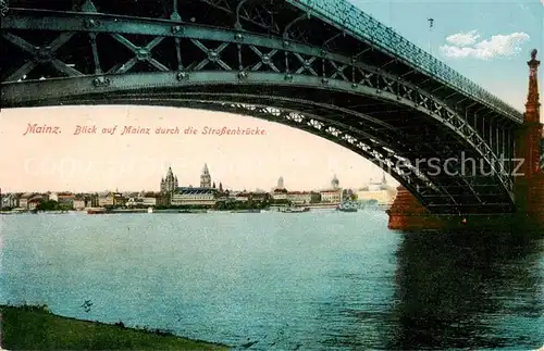 AK / Ansichtskarte 73807579 Mainz__Rhein Strassenbruecke Blick auf Mainz 