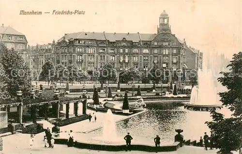 AK / Ansichtskarte 73807645 Mannheim Friedrichsplatz Wasserspiele Feldpost Mannheim