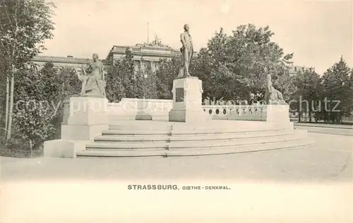 AK / Ansichtskarte Strassburg_Elsass Goethe Denkmal Strassburg Elsass