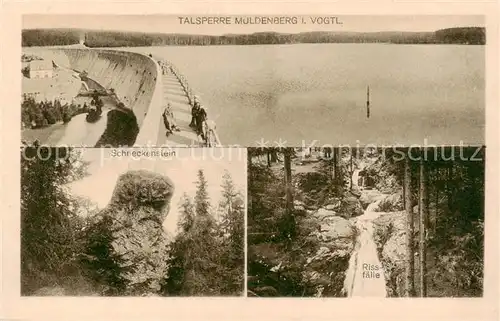 AK / Ansichtskarte 73808138 Muldenberg_Vogtland Talsperre Muldenberg Schneckenstein Rissfaelle Muldenberg_Vogtland