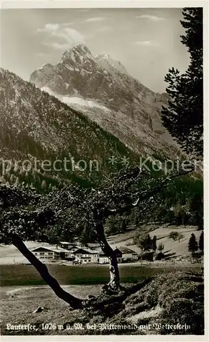 AK / Ansichtskarte 73808595 Lautersee__Mittenwald mit Wetterstein 