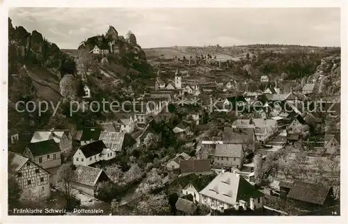 AK / Ansichtskarte 73808626 Pottenstein_Oberfranken Panorama mit Schloss Pottenstein_Oberfranken