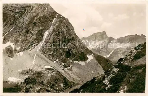 AK / Ansichtskarte 73808851 Hochvogel_2589m_Bad_Hindelang Prinz Luitpoldhaus mit Widemerkopf und Schneck 