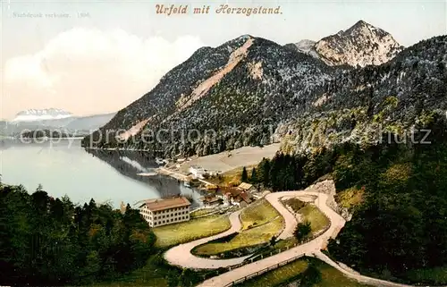 AK / Ansichtskarte 73808933 Urfeld_Walchensee mit Herzogstand Urfeld Walchensee