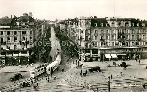 AK / Ansichtskarte 73809085 Strassenbahn Zuerich Bahnhofstrasse 