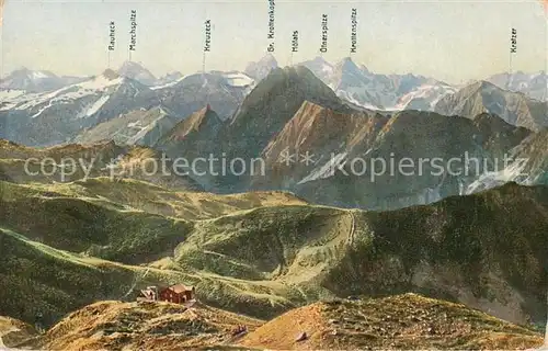 AK / Ansichtskarte 73809326 Nebelhorn Edmund Probst Haus Panorama Nebelhorn