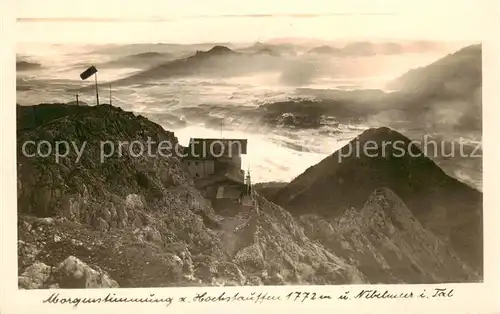 AK / Ansichtskarte 73809407 Hochstauffen_1772m_Bad_Reichenhall Morgenstimmung am Hochstauffen und Nebelmeer im Tal 