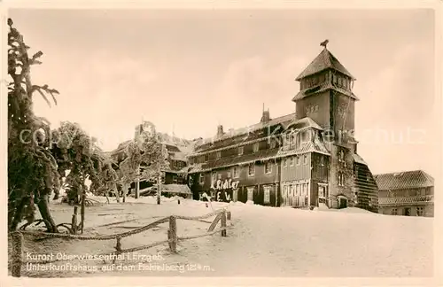 AK / Ansichtskarte 73809430 Oberwiesenthal_Erzgebirge Unterkunftshaus auf dem Fichtelberg Feldpost Oberwiesenthal Erzgebirge