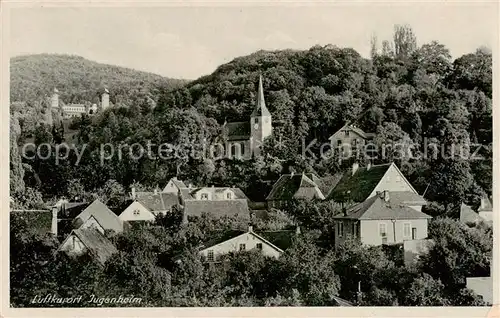 AK / Ansichtskarte 73809563 Jugenheim_Seeheim-Jugenheim Ortsansicht mit Kirche Jugenheim