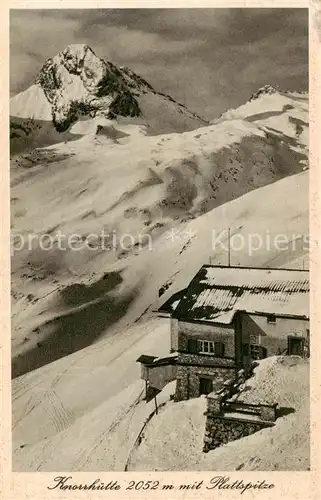 AK / Ansichtskarte 73809631 Knorrhuette_2051m_Zugspitzplatt_Garmisch-Partenkirchen mit Plattspitzen 