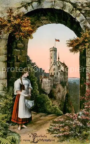 AK / Ansichtskarte 73809640 Lichtenstein__Schloss_Wuerttemberg s Baerbele vom Lichtenstein 