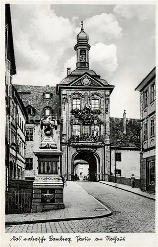 AK / Ansichtskarte 73809652 Bamberg Partie am Rathaus Bamberg