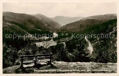 AK / Ansichtskarte 73809758 Benneckenstein_Harz Panorama Blick von der Moenchsbank Benneckenstein_Harz