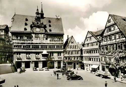 AK / Ansichtskarte 73810385 Tuebingen Marktplatz mit Rathaus Tuebingen