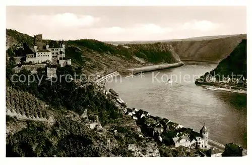 AK / Ansichtskarte 73810527 St_Goarshausen Burg Katz und die Loreley St_Goarshausen