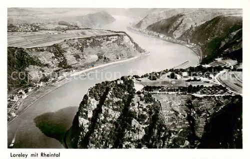 AK / Ansichtskarte 73810682 St_Goarshausen Loreley Felsen mit Rheintal Gaststaette Auf der Loreley  St_Goarshausen