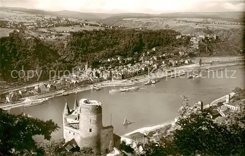 AK / Ansichtskarte 73810759 St_Goar_Rhein Burg Katz mit Burg Rheinfels mit Blick auf St Goar 