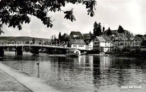 AK / Ansichtskarte Stein_Rhein_SH Blick ueber den Rhein Dampfer 