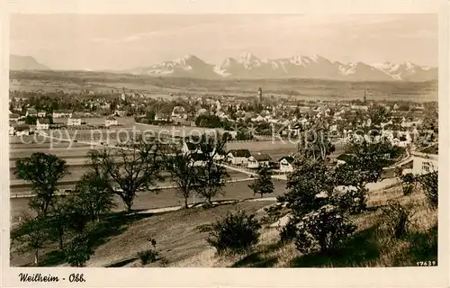 AK / Ansichtskarte 73810977 Weilheim_Oberbayern Panorama Alpenblick Weilheim Oberbayern