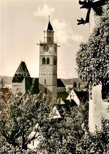 AK / Ansichtskarte 73811041 ueberlingen_Bodensee Ansicht mit Kirche ueberlingen Bodensee