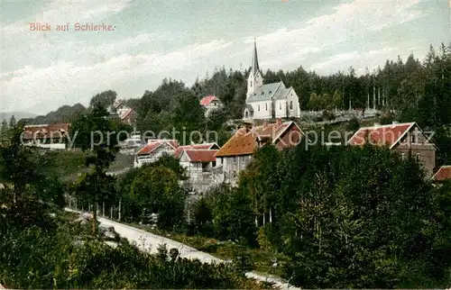 AK / Ansichtskarte 73811457 Schierke_Harz Ortsansicht mit Kirche Schierke Harz