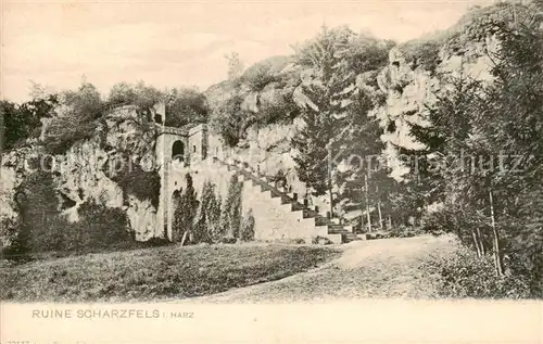 AK / Ansichtskarte 73811458 Scharzfels_Harz Ruine Scharzfels 