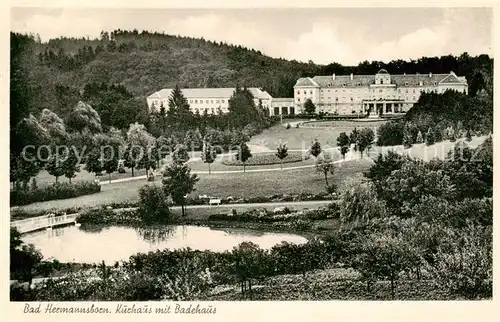 AK / Ansichtskarte Bad_Hermannsborn Kurhaus mit Badehaus Bad_Hermannsborn