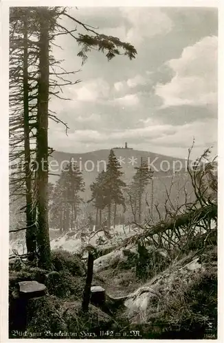 AK / Ansichtskarte Brocken_Harz Blick zum Brockenturm Brocken Harz