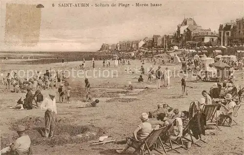AK / Ansichtskarte Saint Aubin Scenes de Plage Maree basse Saint Aubin