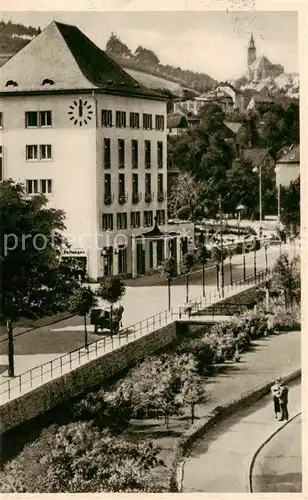 AK / Ansichtskarte 73812066 Oberschlema_Erzgebirge Kurhotel und St Wolfgangskirche in Schneeberg Oberschlema_Erzgebirge