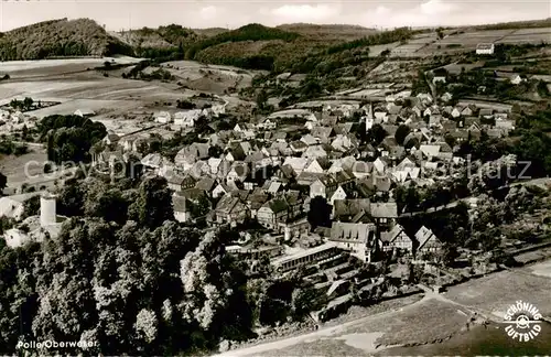 AK / Ansichtskarte 73812075 Polle_Oberweser Fliegeraufnahme mit Hotel Zur Burg Polle_Oberweser