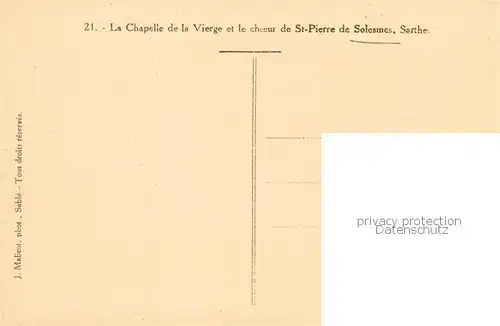 AK / Ansichtskarte Solesmes_72_Sarthe La Chapelle de la Vierge et le choeur de St Pierre 