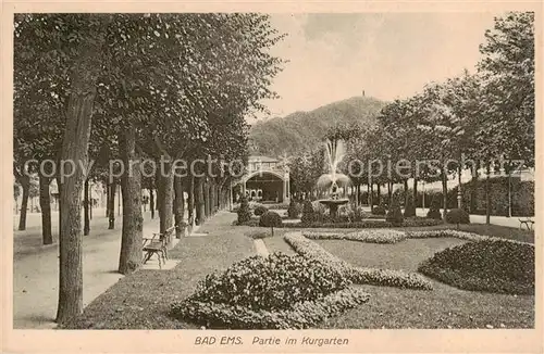 AK / Ansichtskarte 73812216 Bad_Ems Partie im Kurgarten Bad_Ems